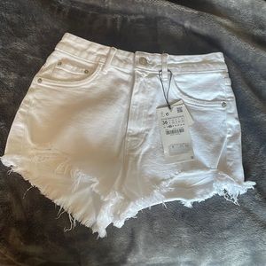 Zara high waisted denim shorts